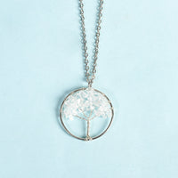 Load image into Gallery viewer, Crystal Pendant Amethyst Tree of Life Pendant with Leather Cord Accessories Rose Quartz Citrine Necklace
