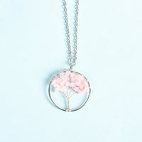 Load image into Gallery viewer, Crystal Pendant Amethyst Tree of Life Pendant with Leather Cord Accessories Rose Quartz Citrine Necklace
